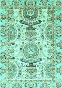 Abstract Turquoise Modern Rug, abs3108turq