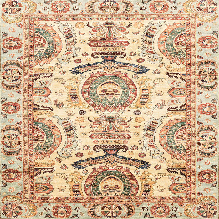 Square Machine Washable Abstract Chocolate Brown Rug, wshabs3108