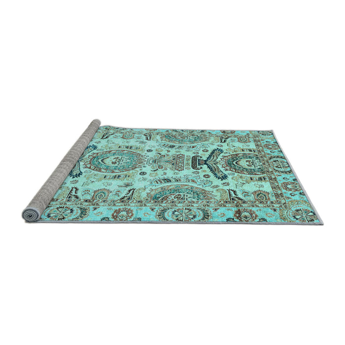 Sideview of Machine Washable Abstract Light Blue Modern Rug, wshabs3108lblu