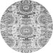 Round Machine Washable Abstract Gray Modern Rug, wshabs3108gry