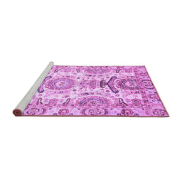 Sideview of Machine Washable Abstract Purple Modern Area Rugs, wshabs3108pur