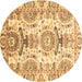 Round Abstract Brown Modern Rug, abs3108brn