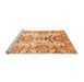 Sideview of Machine Washable Abstract Orange Modern Area Rugs, wshabs3108org