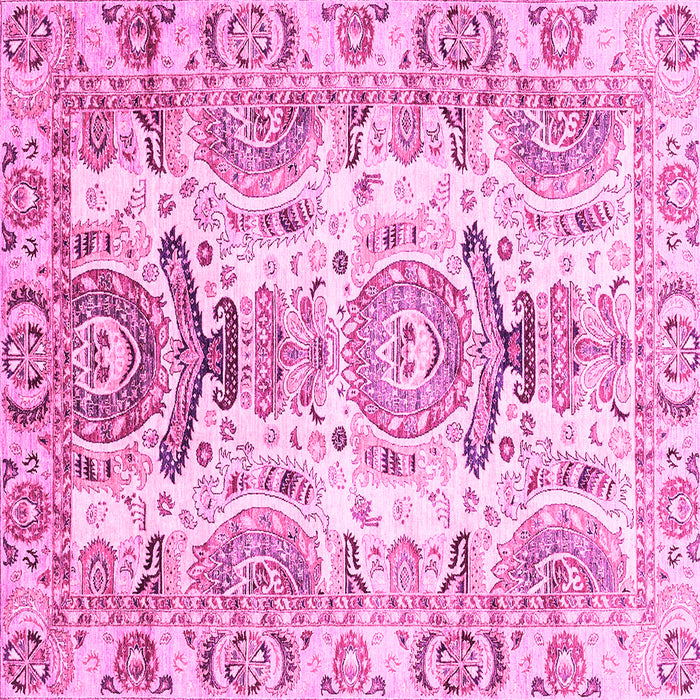 Square Abstract Pink Modern Rug, abs3108pnk