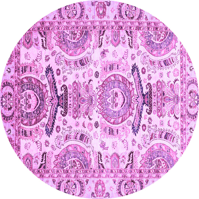 Round Abstract Purple Modern Rug, abs3108pur