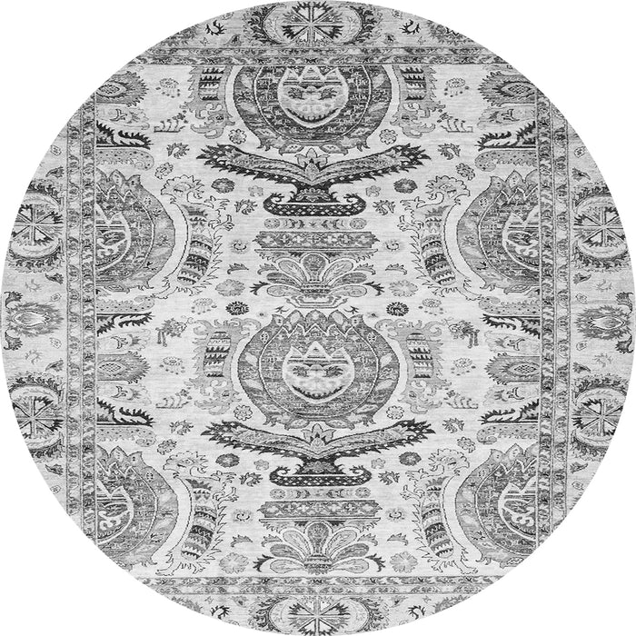Round Abstract Gray Modern Rug, abs3108gry