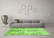 Machine Washable Abstract Green Modern Area Rugs in a Living Room,, wshabs3108grn