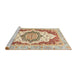 Sideview of Machine Washable Abstract Red Rug, wshabs3109