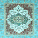 Square Machine Washable Abstract Light Blue Modern Rug, wshabs3109lblu