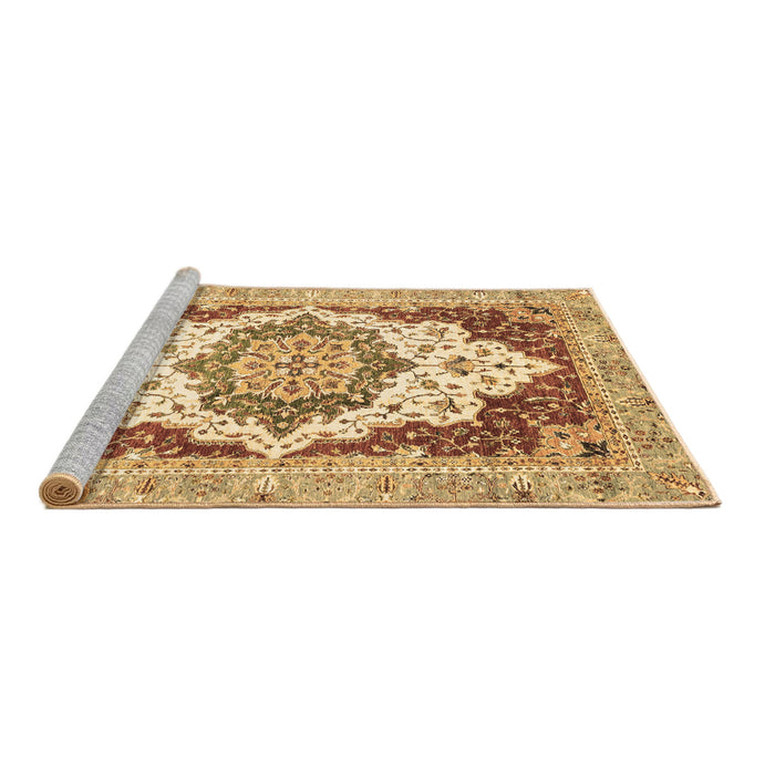 Sideview of Machine Washable Abstract Brown Modern Rug, wshabs3109brn