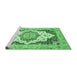 Sideview of Machine Washable Abstract Emerald Green Modern Area Rugs, wshabs3109emgrn