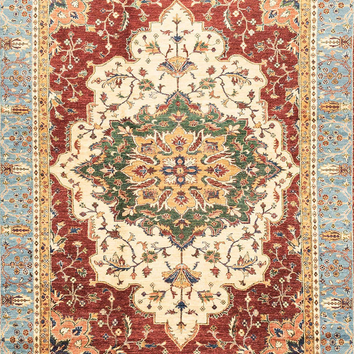 Machine Washable Abstract Red Rug, wshabs3109