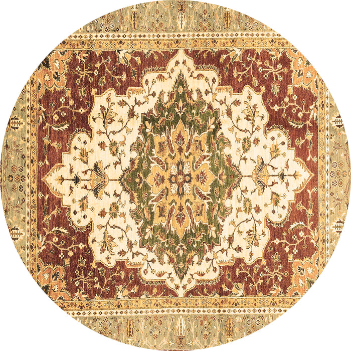 Round Machine Washable Abstract Brown Modern Rug, wshabs3109brn