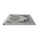 Sideview of Machine Washable Abstract Gray Modern Rug, wshabs3109gry