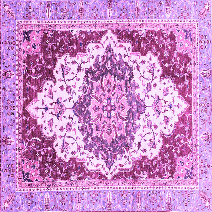 Square Machine Washable Abstract Purple Modern Area Rugs, wshabs3109pur