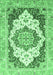 Machine Washable Abstract Emerald Green Modern Area Rugs, wshabs3109emgrn