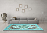 Machine Washable Abstract Light Blue Modern Rug, wshabs3109lblu