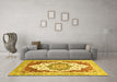 Machine Washable Abstract Yellow Modern Rug in a Living Room, wshabs3109yw