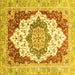 Square Abstract Yellow Modern Rug, abs3109yw