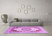 Machine Washable Abstract Purple Modern Area Rugs in a Living Room, wshabs3109pur