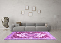 Machine Washable Abstract Purple Modern Rug, wshabs3109pur