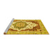 Sideview of Machine Washable Abstract Yellow Modern Rug, wshabs3109yw