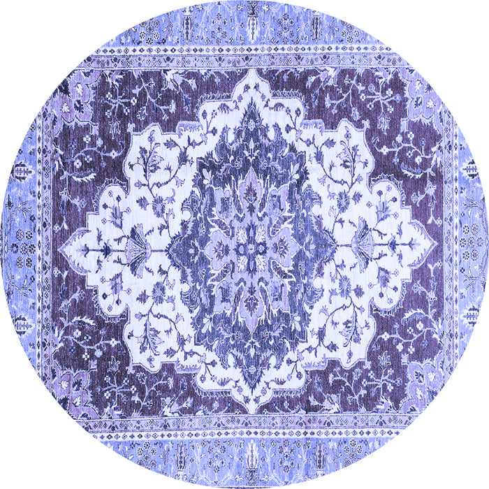 Round Machine Washable Abstract Blue Modern Rug, wshabs3109blu