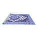 Sideview of Machine Washable Abstract Blue Modern Rug, wshabs3109blu