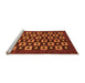 Sideview of Machine Washable Checkered Orange Modern Area Rugs, wshabs310org