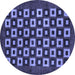 Round Machine Washable Checkered Blue Modern Rug, wshabs310blu