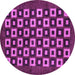 Round Machine Washable Checkered Purple Modern Area Rugs, wshabs310pur