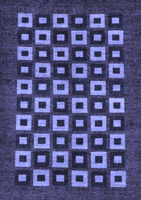 Checkered Blue Modern Rug, abs310blu