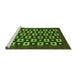Sideview of Machine Washable Checkered Green Modern Area Rugs, wshabs310grn