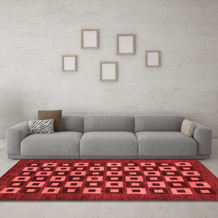 Modern Red Washable Rugs