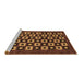 Sideview of Machine Washable Checkered Brown Modern Rug, wshabs310brn