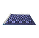 Sideview of Machine Washable Checkered Blue Modern Rug, wshabs310blu