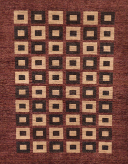Abstract Red Checkered Rug, abs310