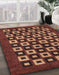 Abstract Red Checkered Rug in Family Room, abs310