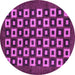 Round Checkered Purple Modern Rug, abs310pur