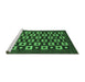 Sideview of Machine Washable Checkered Emerald Green Modern Area Rugs, wshabs310emgrn