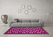 Machine Washable Checkered Pink Modern Rug in a Living Room, wshabs310pnk