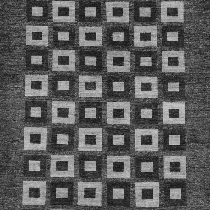 Machine Washable Checkered Gray Modern Rug, wshabs310gry