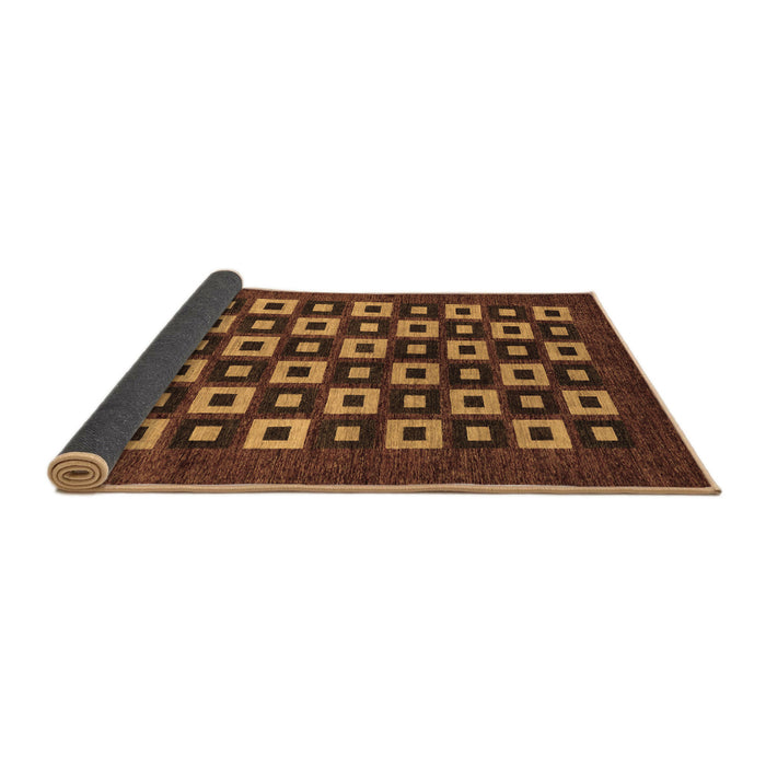 Sideview of Checkered Brown Modern Rug, abs310brn