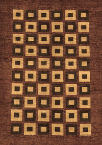 Checkered Brown Modern Rug, abs310brn