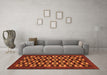 Machine Washable Checkered Orange Modern Area Rugs in a Living Room, wshabs310org