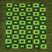 Square Machine Washable Checkered Green Modern Area Rugs, wshabs310grn