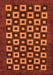 Checkered Orange Modern Rug, abs310org