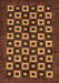 Machine Washable Checkered Brown Modern Rug, wshabs310brn