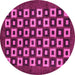 Round Checkered Pink Modern Rug, abs310pnk