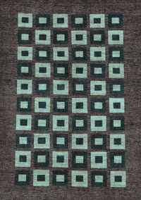 Checkered Light Blue Modern Rug, abs310lblu